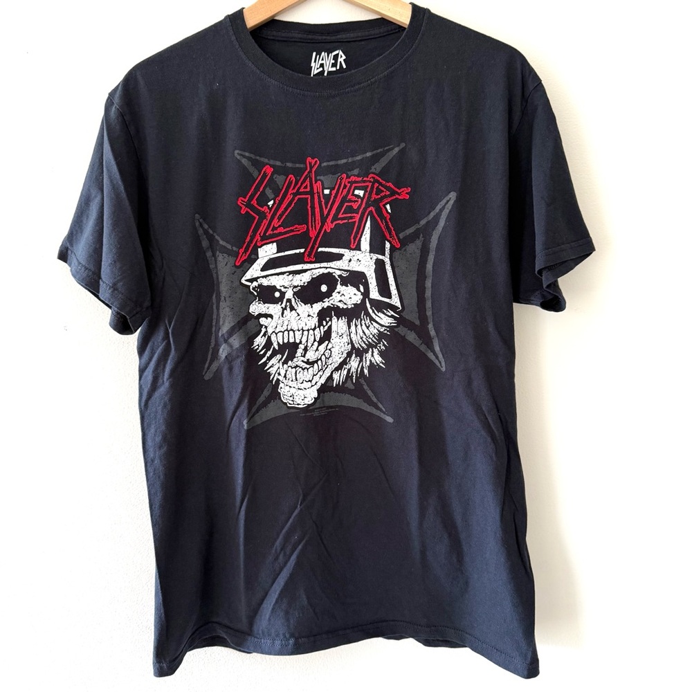 Slayer Graphic Skull Officially Licensed Rock Heavy Metal Band Black Graphic Tee